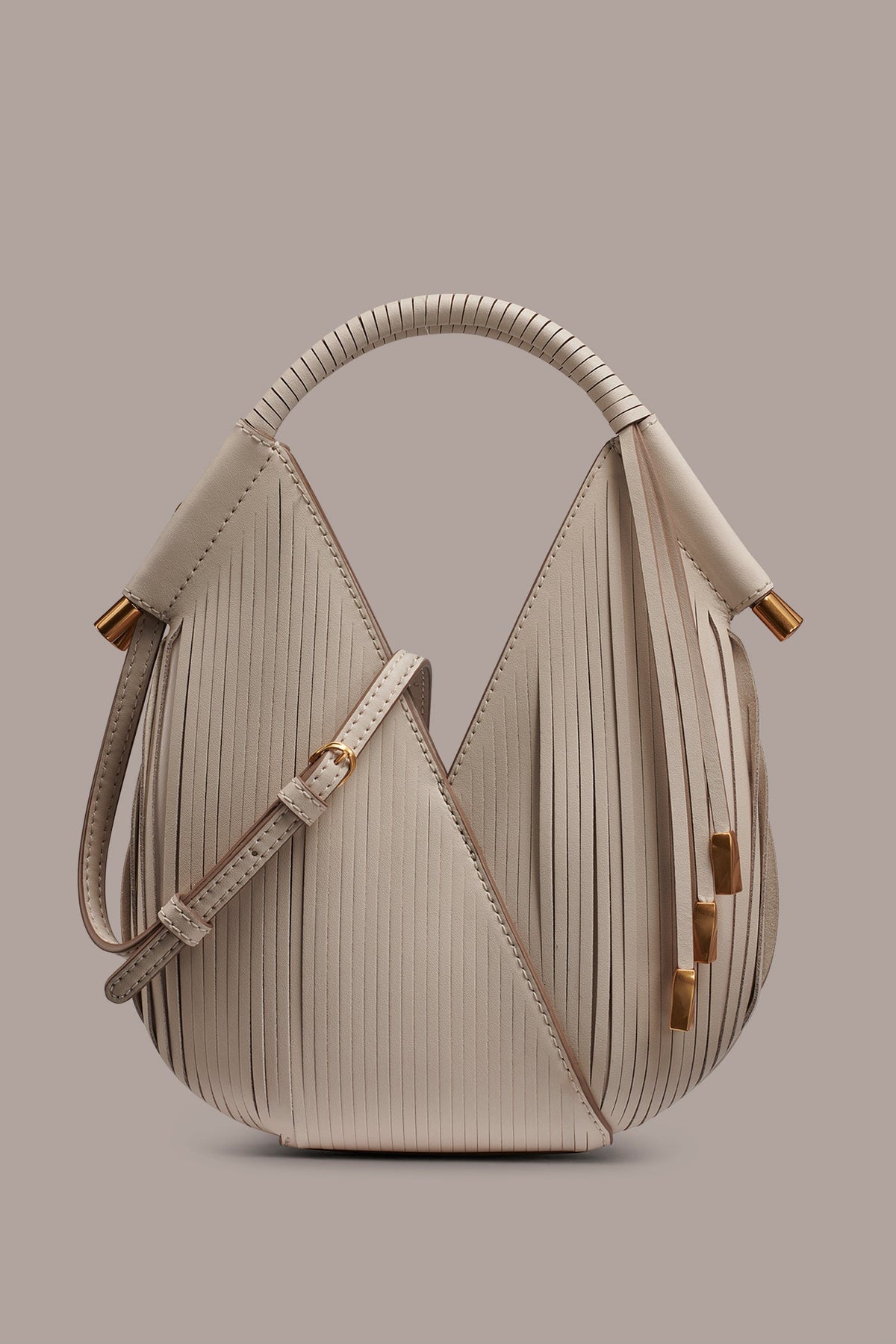 BALDWIN LASER-CUT LEATHER MICRO CROSSBODY BAG - Sand