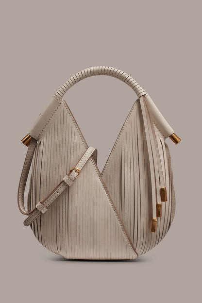 BALDWIN LASER-CUT LEATHER MICRO CROSSBODY BAG - Sand