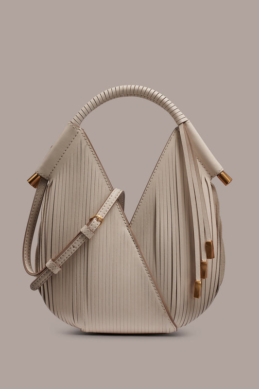 BALDWIN LASER-CUT LEATHER MICRO CROSSBODY BAG - Sand