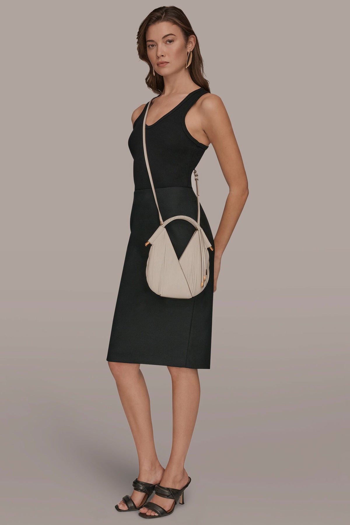 BALDWIN LASER-CUT LEATHER MICRO CROSSBODY BAG - Sand