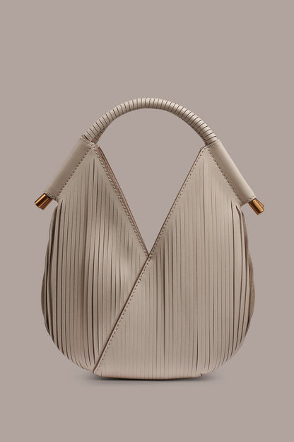 BALDWIN LASER-CUT LEATHER MICRO CROSSBODY BAG - Sand
