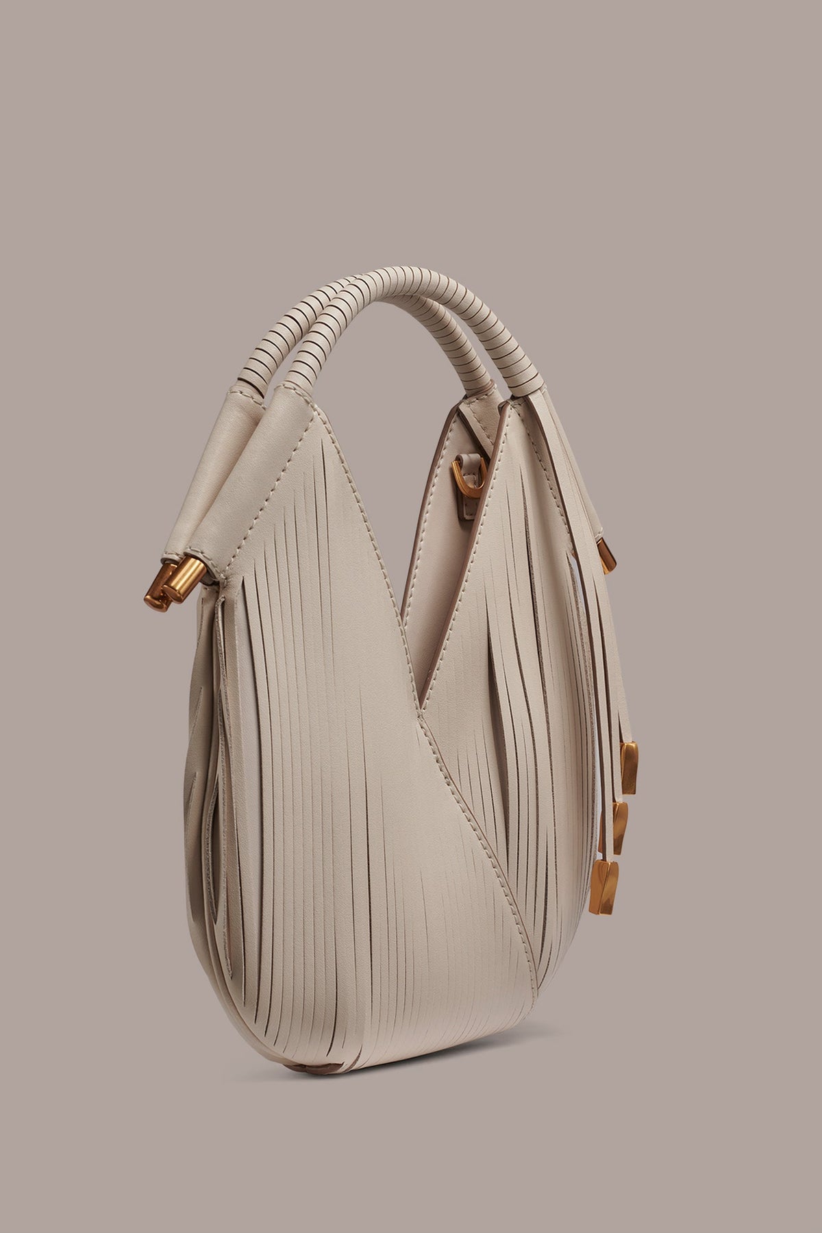 BALDWIN LASER-CUT LEATHER MICRO CROSSBODY BAG - Sand