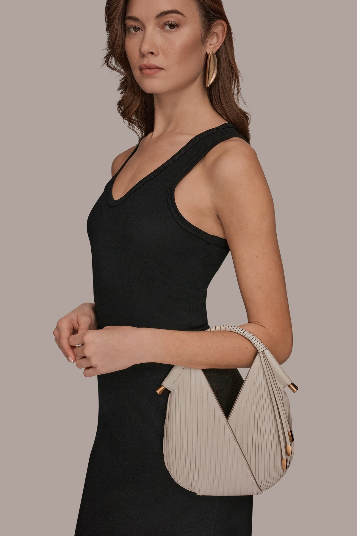 BALDWIN LASER-CUT LEATHER MICRO CROSSBODY BAG - Sand