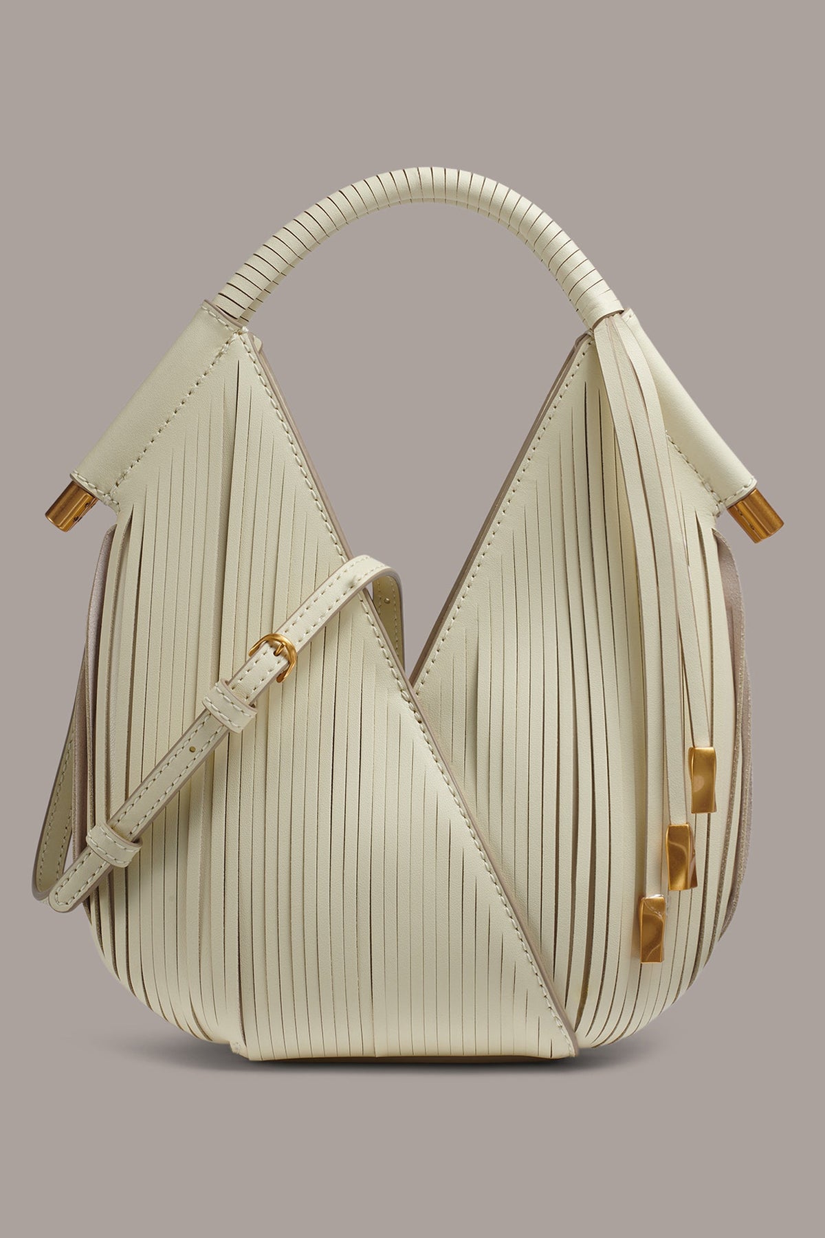 BALDWIN LASER-CUT LEATHER MICRO CROSSBODY BAG - Butter Cream