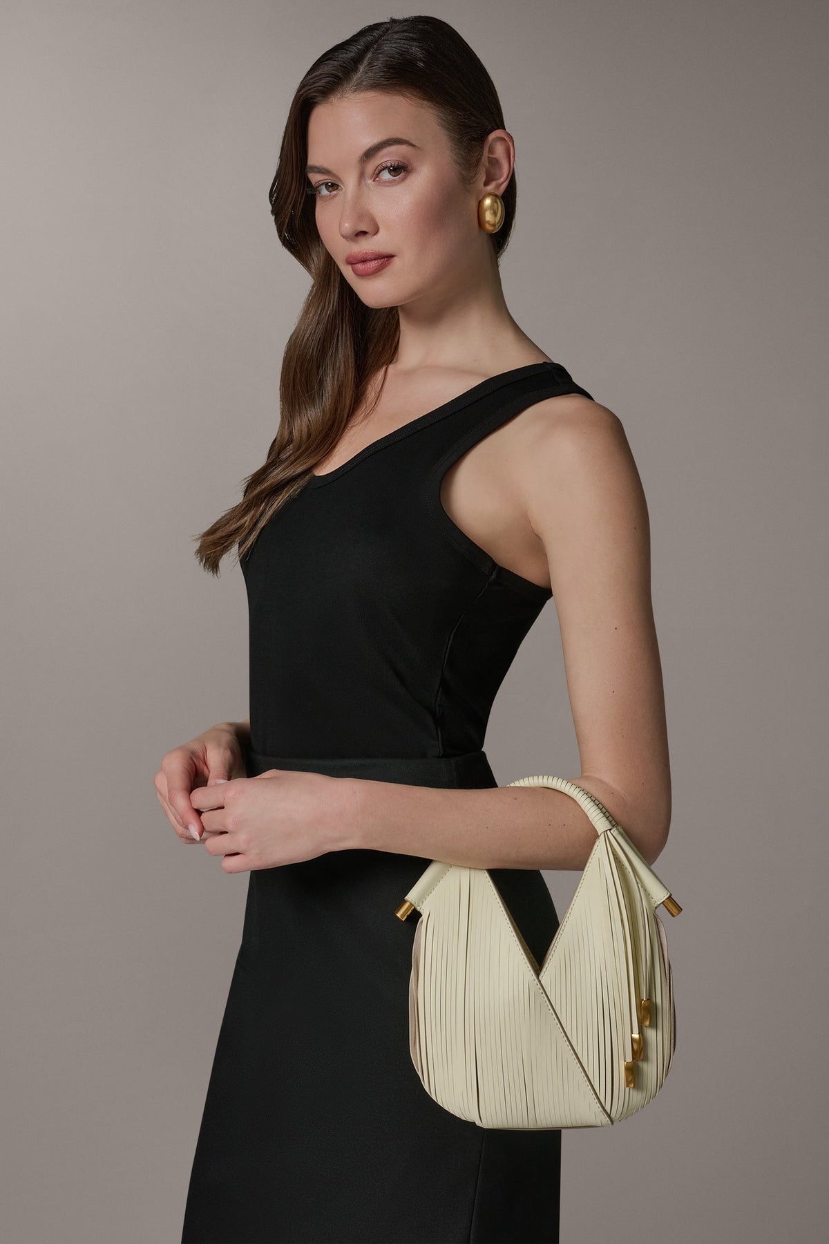 BALDWIN LASER-CUT LEATHER MICRO CROSSBODY BAG - Butter Cream