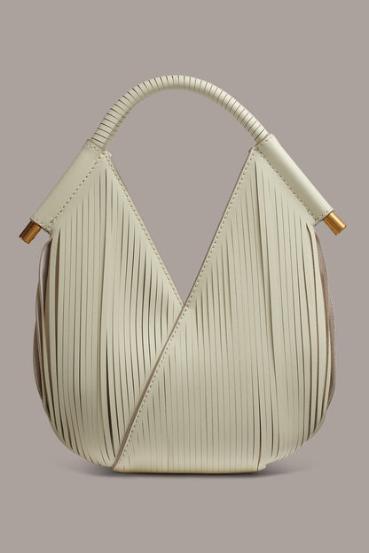 BALDWIN LASER-CUT LEATHER MICRO CROSSBODY BAG - Butter Cream