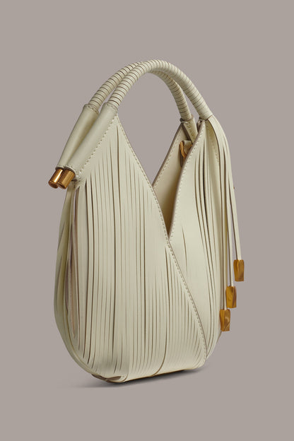 BALDWIN LASER-CUT LEATHER MICRO CROSSBODY BAG - Butter Cream