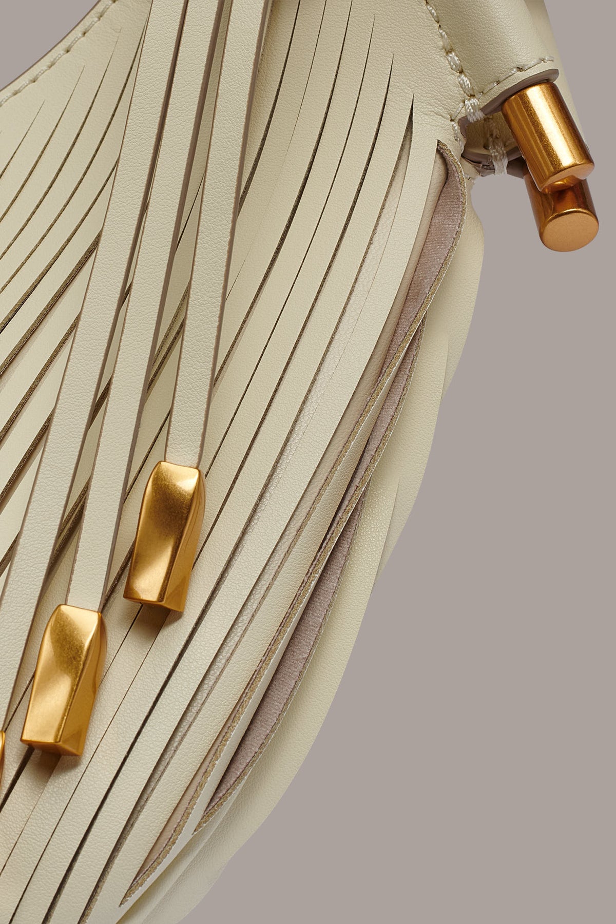 BALDWIN LASER-CUT LEATHER MICRO CROSSBODY BAG - Butter Cream