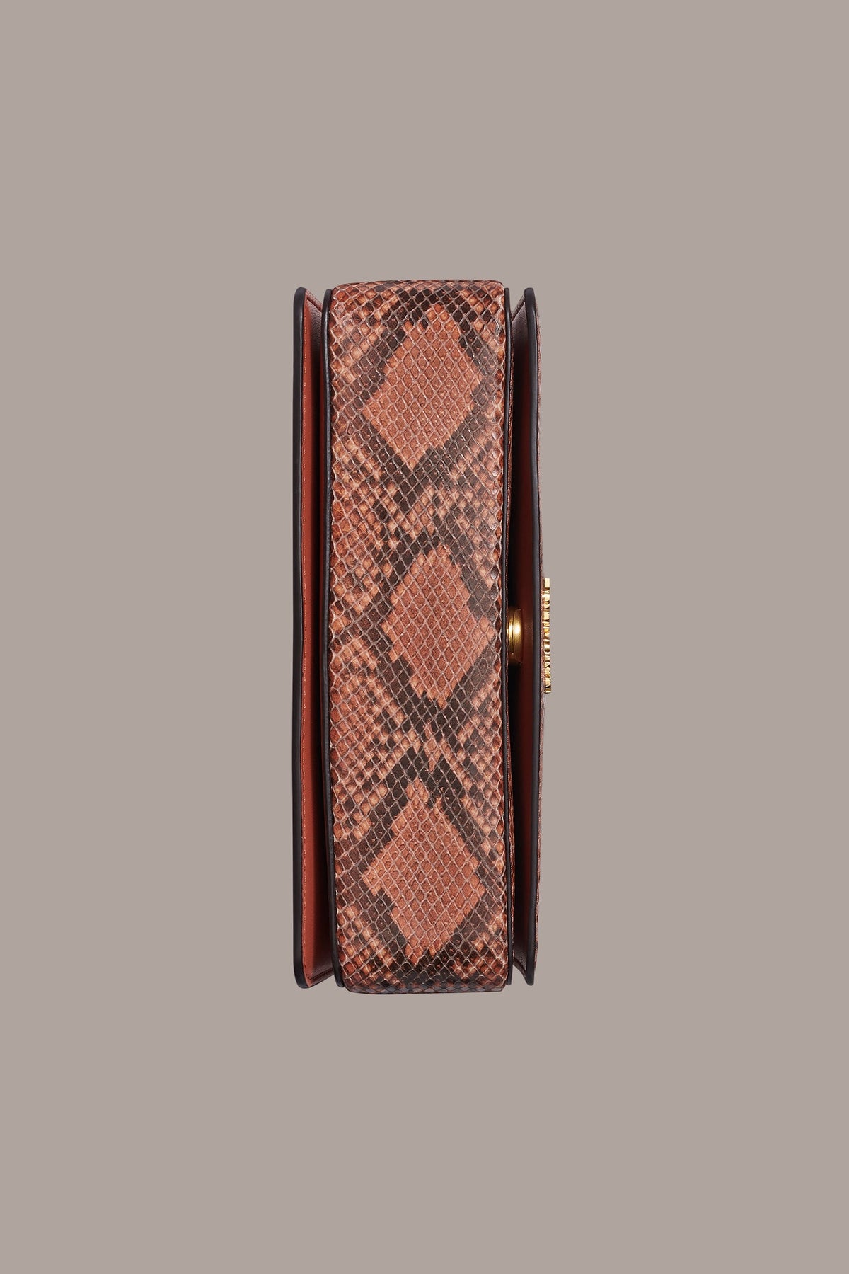 JERICHO SNAKE-EFFECT LEATHER SHOULDER BAG - Amber