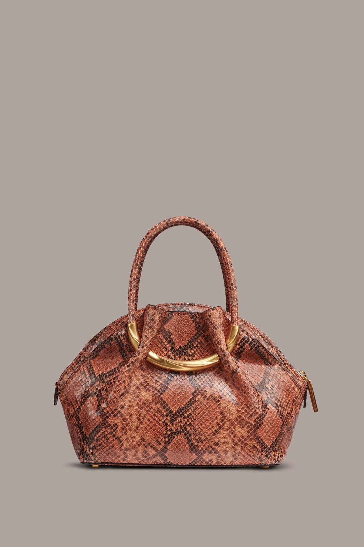 OXFORD SNAKE-EFFECT LEATHER CROSSBODY BAG - Amber
