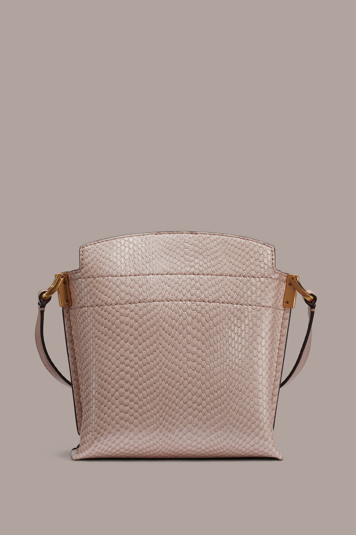 BRIDGEHAMPTON SNAKE-EFFECT LEATHER CROSSBODY BAG - Snow Petal