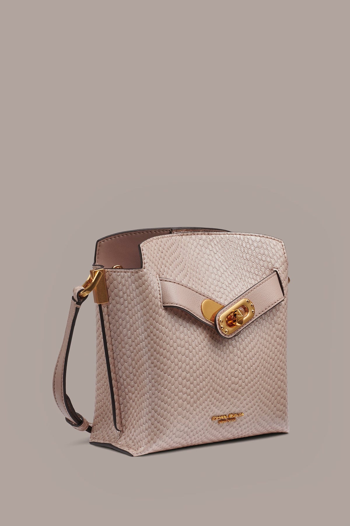 BRIDGEHAMPTON SNAKE-EFFECT LEATHER CROSSBODY BAG - Snow Petal