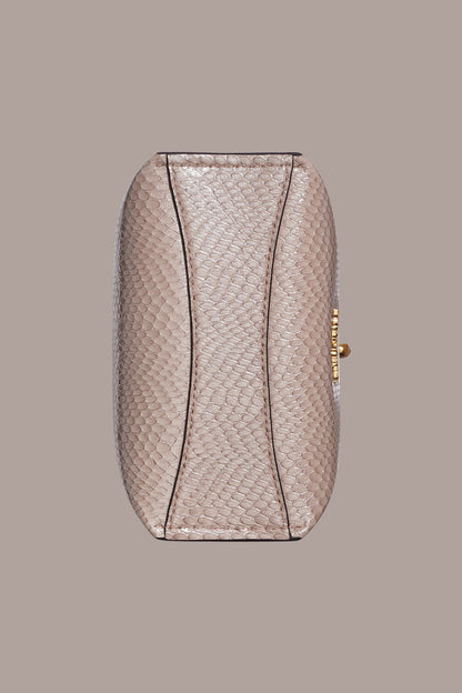 BRIDGEHAMPTON SNAKE-EFFECT LEATHER CROSSBODY BAG - Snow Petal