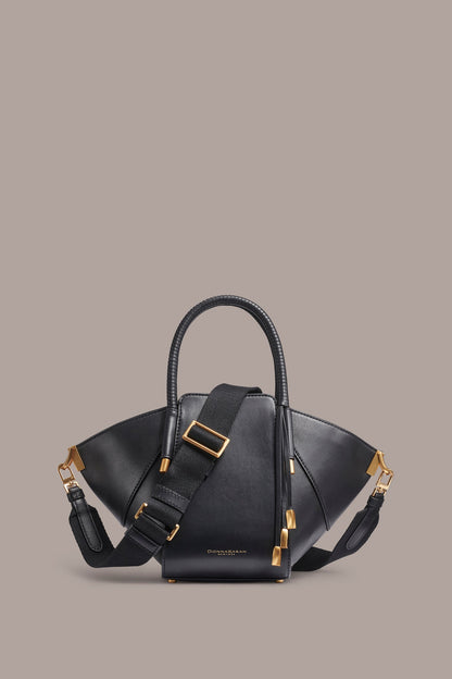 BALDWIN LEATHER CROSSBODY BAG - Black / Gold