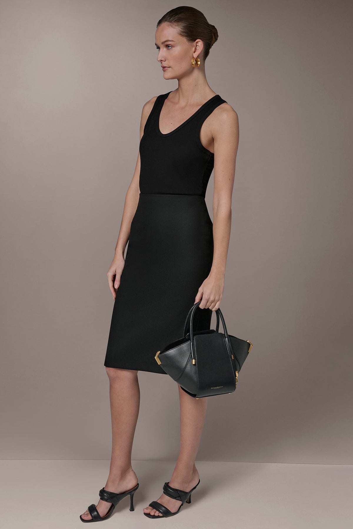 BALDWIN LEATHER CROSSBODY BAG - Black / Gold