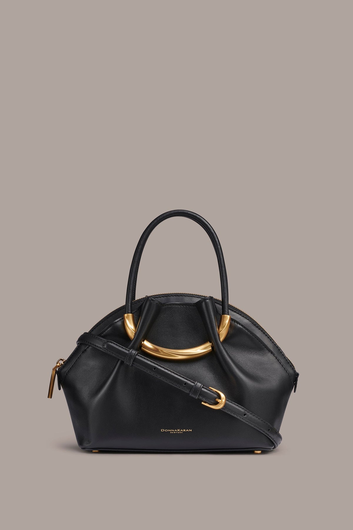 OXFORD LEATHER CROSSBODY BAG - Black / Gold