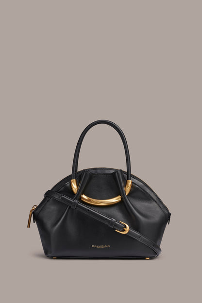 OXFORD LEATHER CROSSBODY BAG - Black / Gold