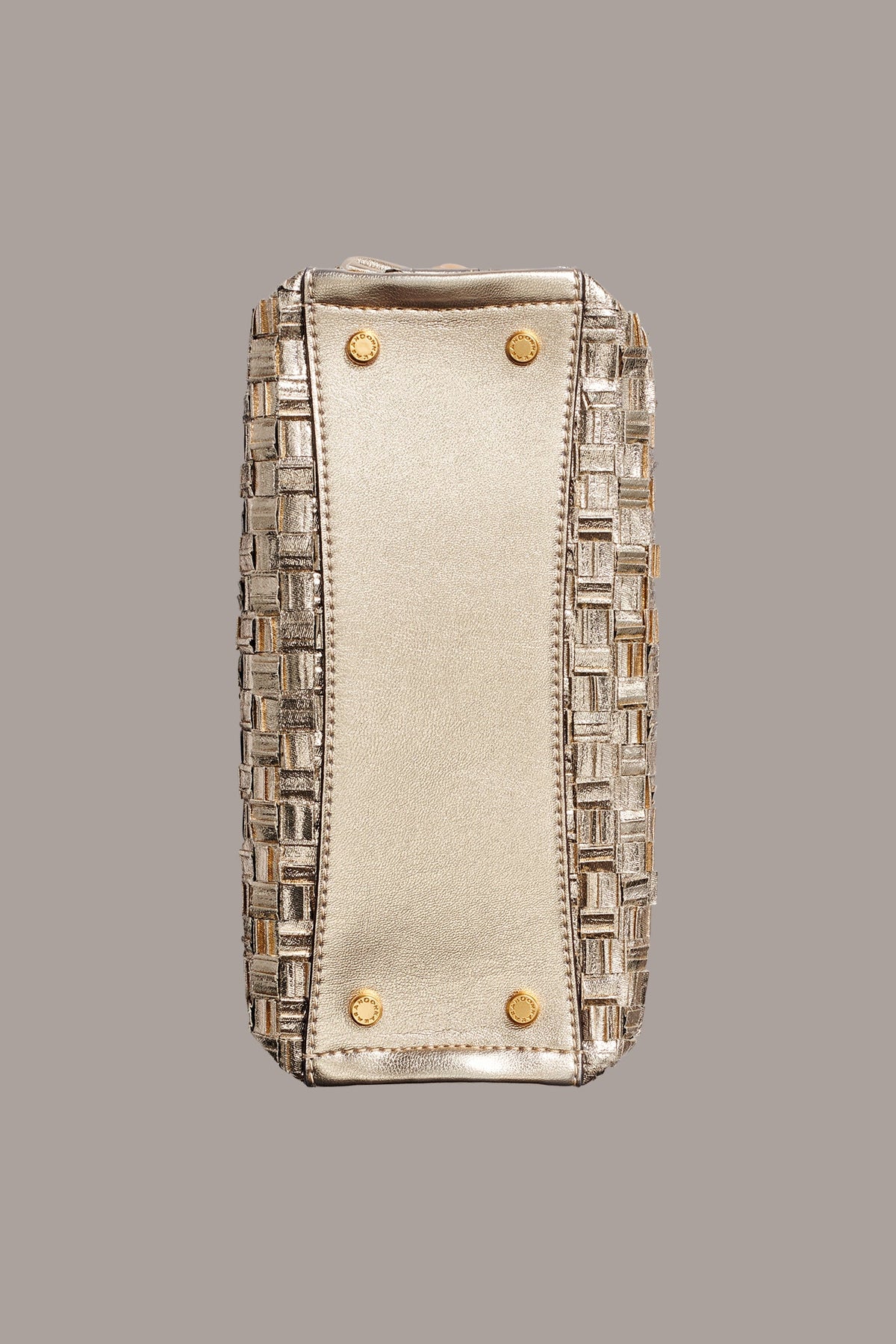 CASHMERE METALLIC BRAIDED CROSSBODY BAG - Gold