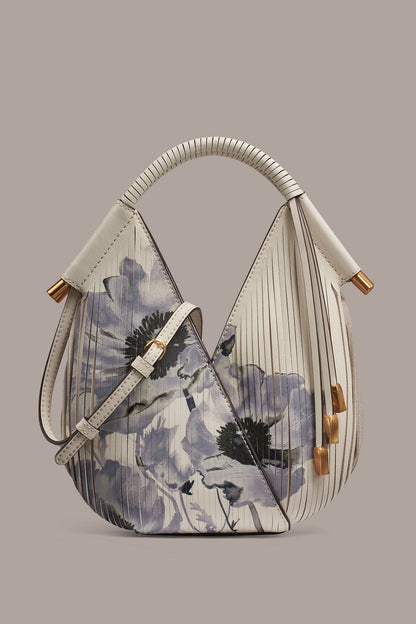 BALDWIN FLORAL LASER-CUT LEATHER MICRO CROSSBODY - Bone