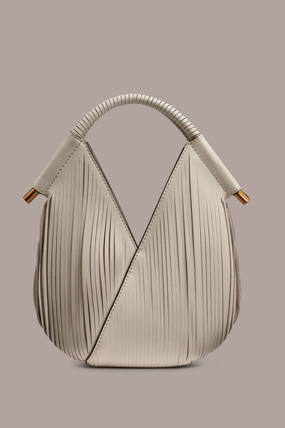 BALDWIN FLORAL LASER-CUT LEATHER MICRO CROSSBODY - Bone