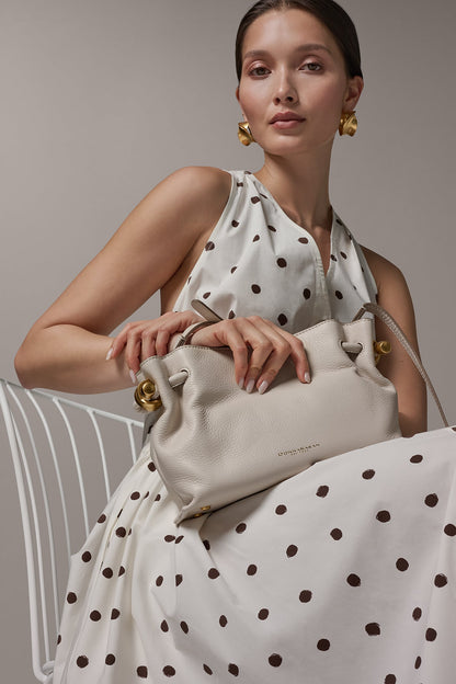 CASHMERE LEATHER CROSSBODY BAG - SAND