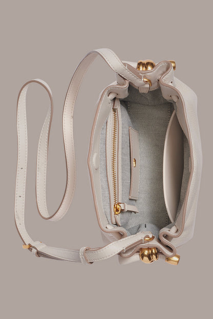 CASHMERE LEATHER CROSSBODY BAG - SAND