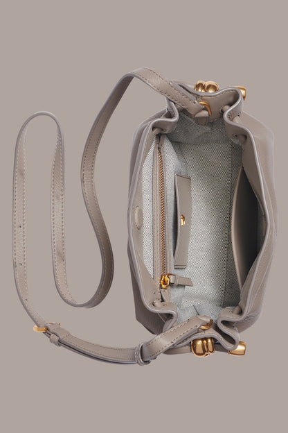 CASHMERE LEATHER CROSSBODY BAG - CLOUD