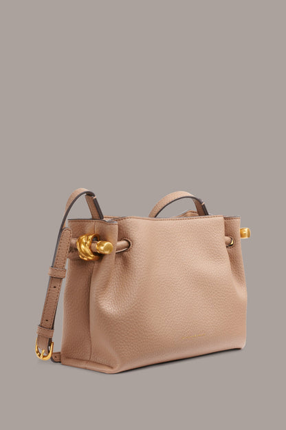 CASHMERE LEATHER CROSSBODY BAG - TOASTED ALMOND