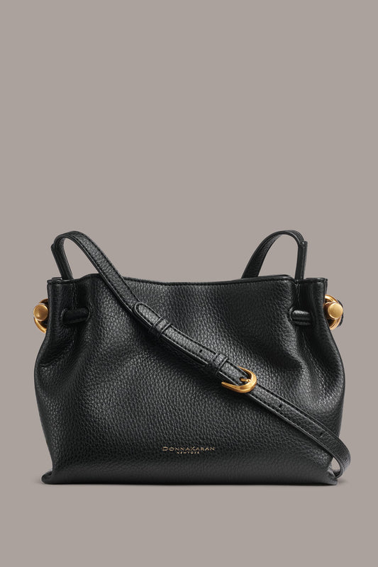 CASHMERE LEATHER CROSSBODY BAG - Black
