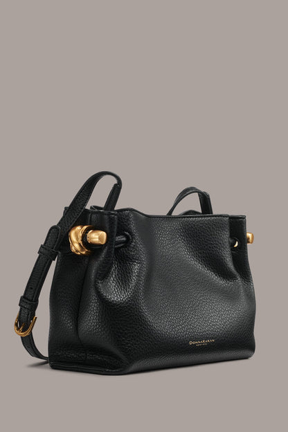 CASHMERE LEATHER CROSSBODY BAG - Black