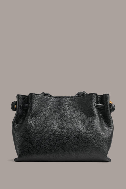 CASHMERE LEATHER CROSSBODY BAG - Black