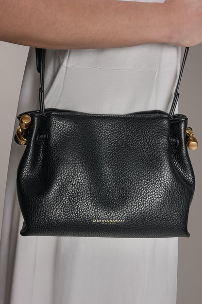 CASHMERE LEATHER CROSSBODY BAG - Black