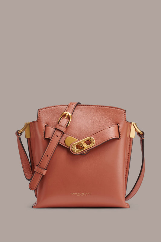 BRIDGEHAMPTON LEATHER CROSSBODY BAG - Amber
