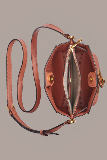 BRIDGEHAMPTON LEATHER CROSSBODY BAG - Amber