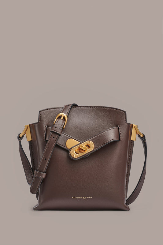 BRIDGEHAMPTON LEATHER CROSSBODY BAG - Umber