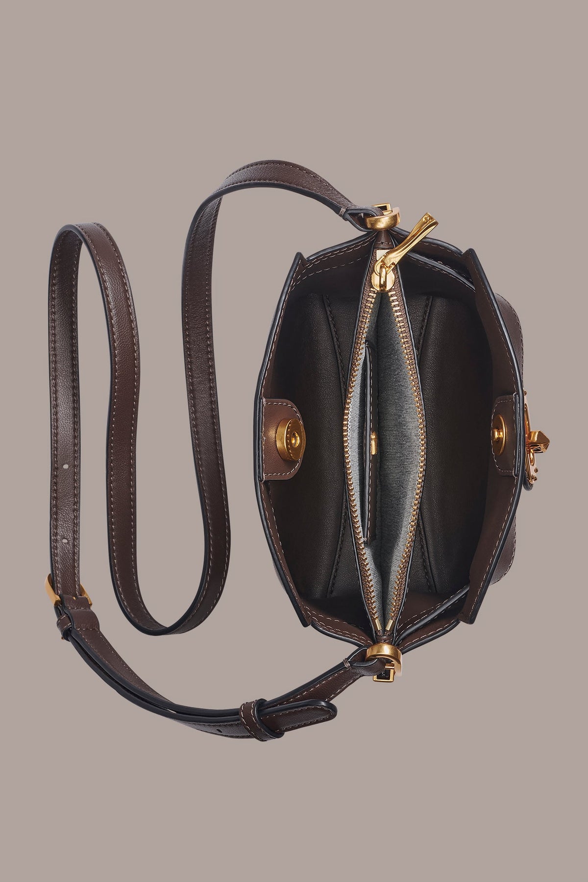 BRIDGEHAMPTON LEATHER CROSSBODY BAG - Umber