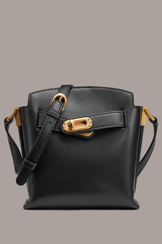 BRIDGEHAMPTON LEATHER CROSSBODY BAG - Black