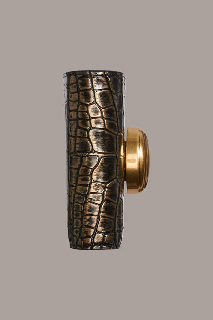 VALLEY STREAM METALLIC CROC-EFFECT SMALL WALLET - BLACK/GOLD