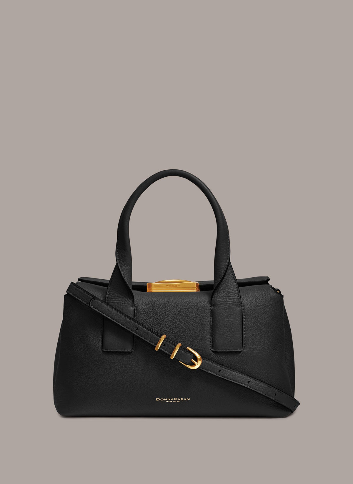AMAGANSETT LEATHER SATCHEL BAG - Black