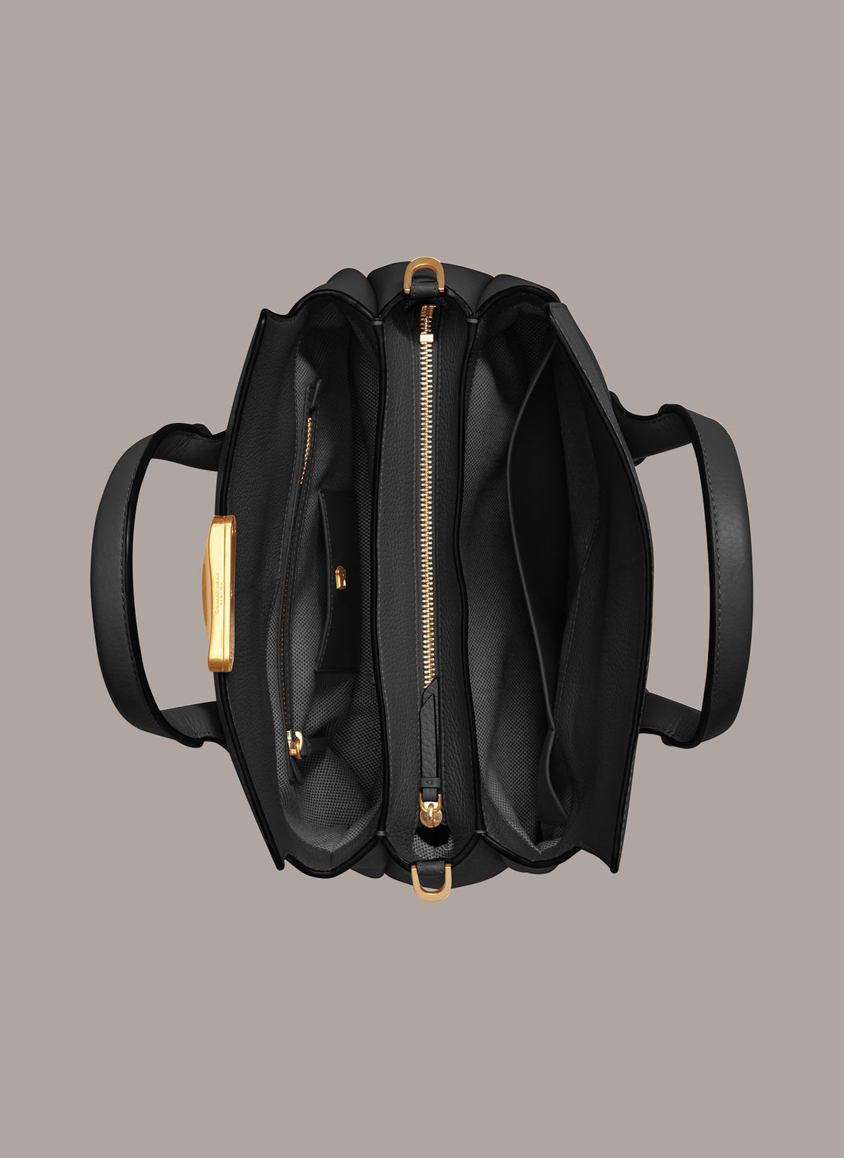 AMAGANSETT LEATHER SATCHEL BAG - Black