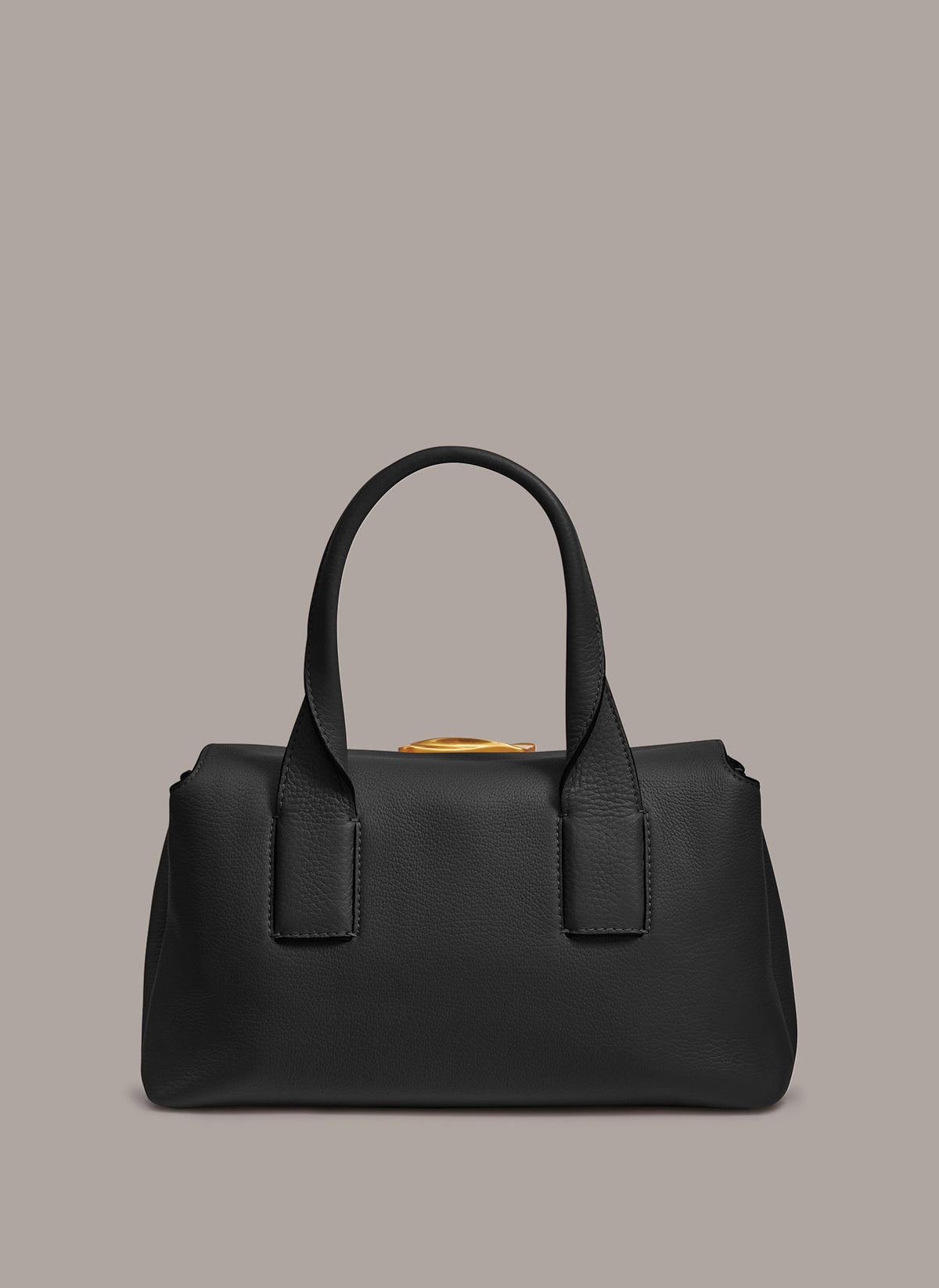 AMAGANSETT LEATHER SATCHEL BAG - Black