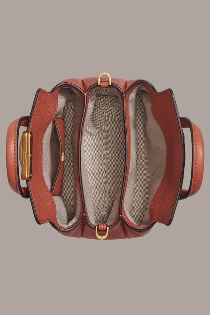 AMAGANSETT LEATHER MINI SATCHEL BAG - Amber