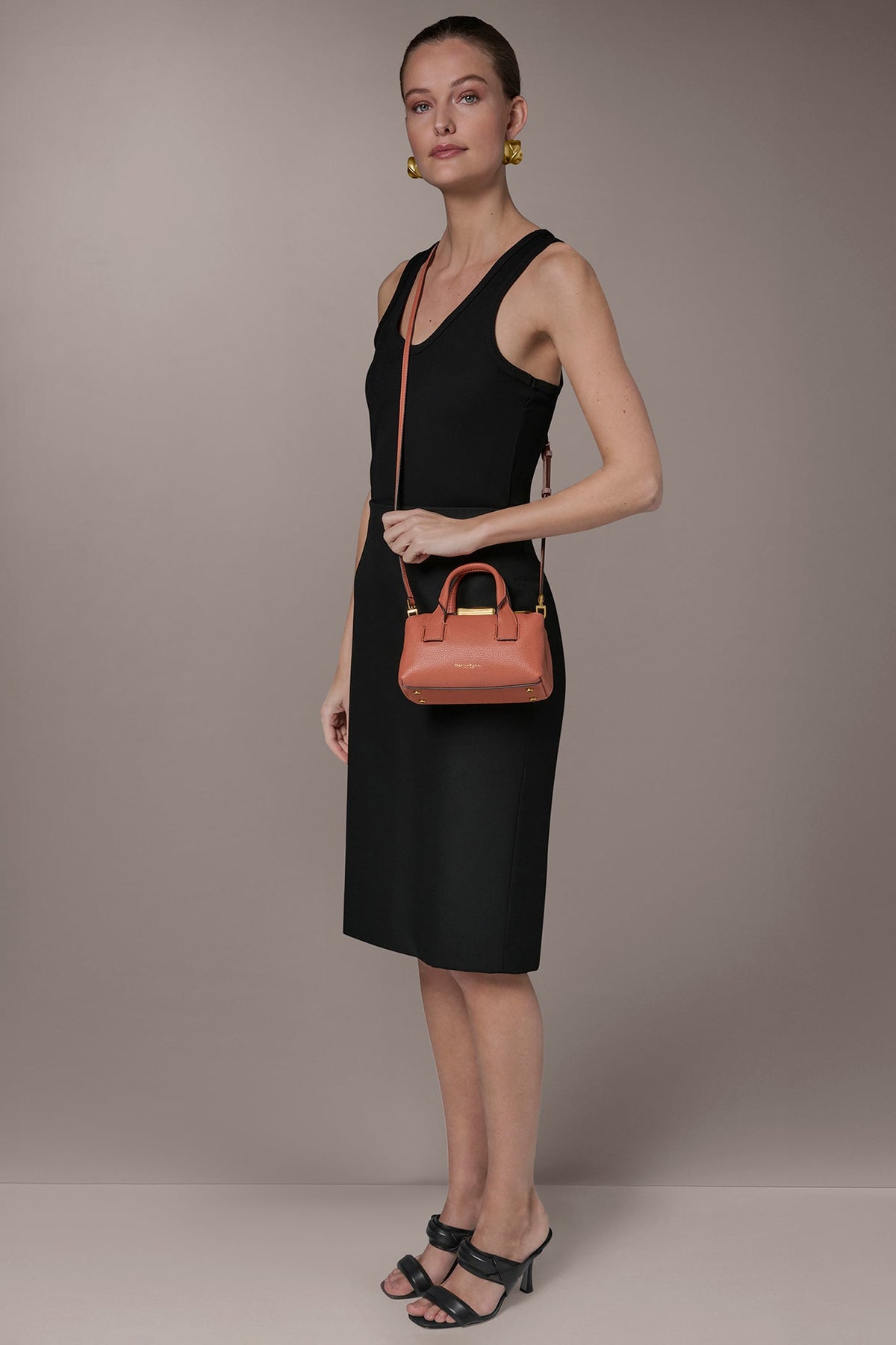 AMAGANSETT LEATHER MINI SATCHEL BAG - Amber