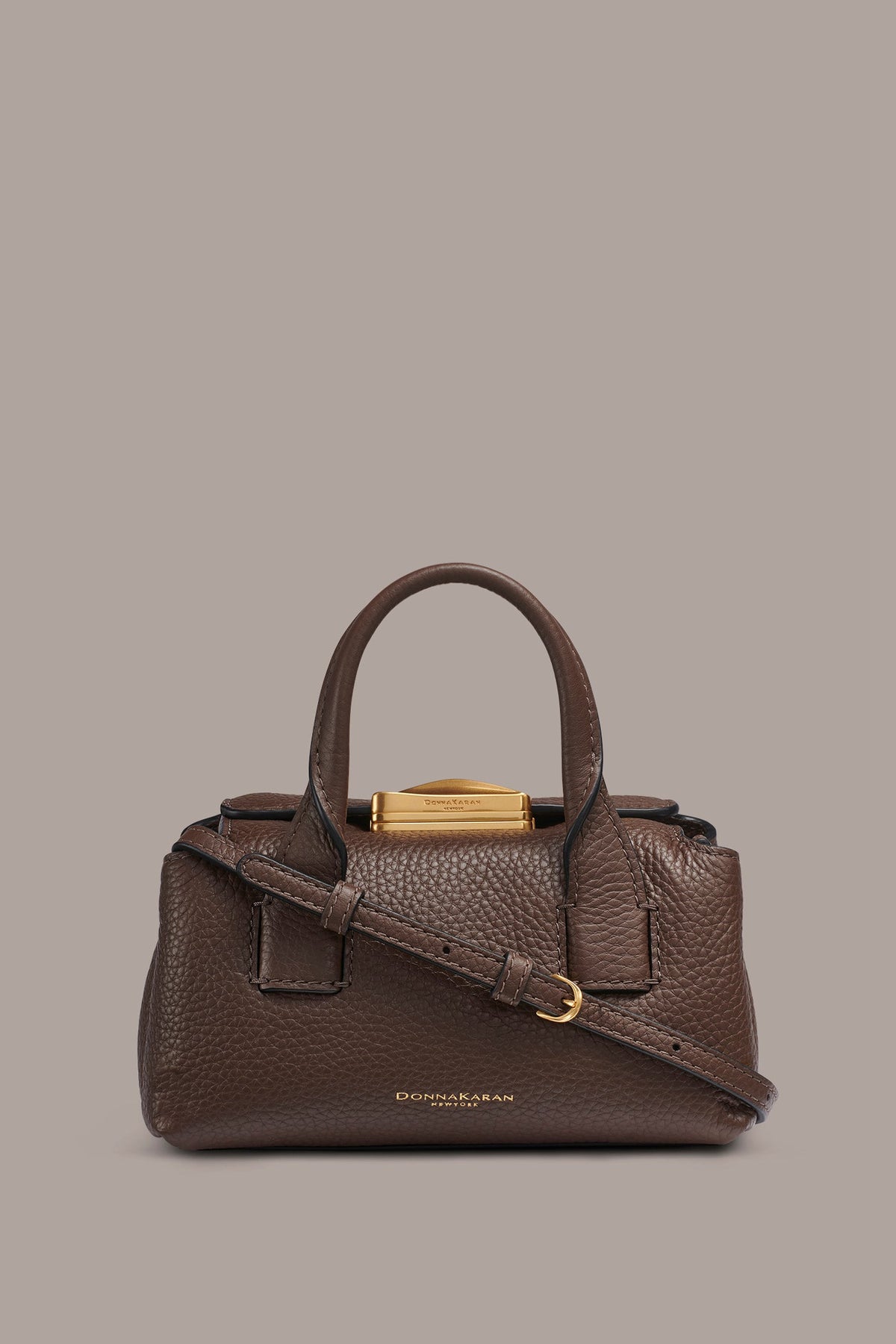 AMAGANSETT LEATHER MINI SATCHEL BAG - Umber