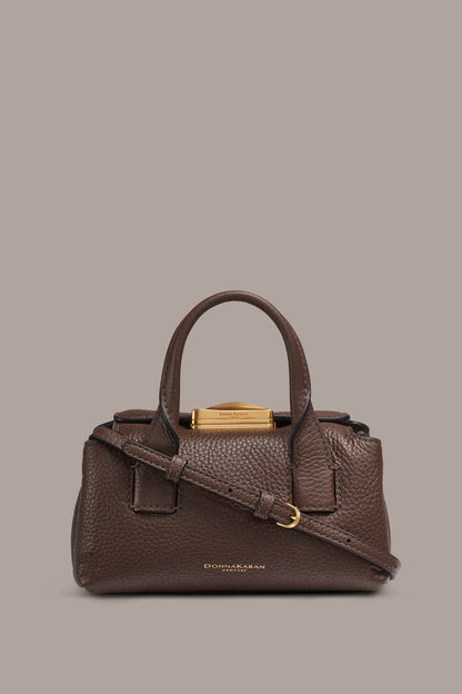 AMAGANSETT LEATHER MINI SATCHEL BAG - Umber