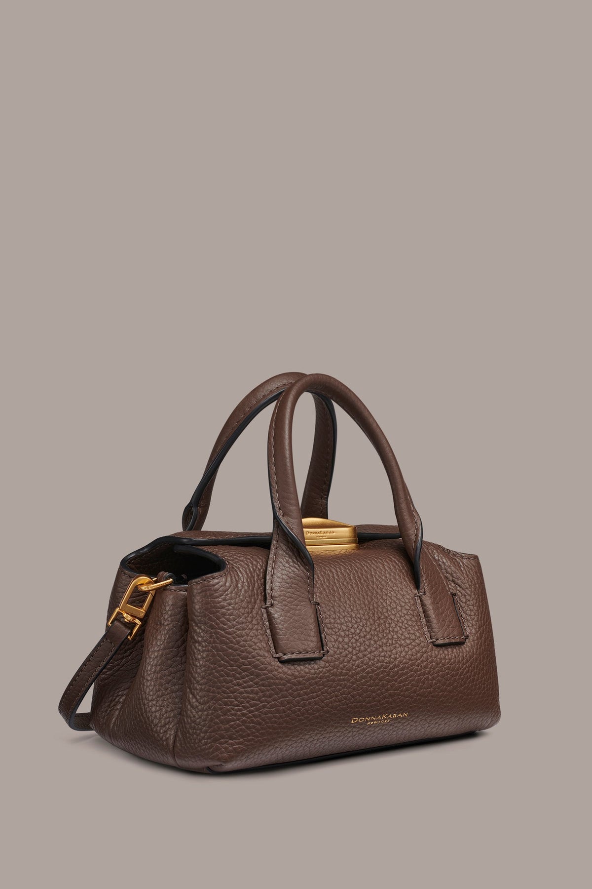 AMAGANSETT LEATHER MINI SATCHEL BAG - Umber