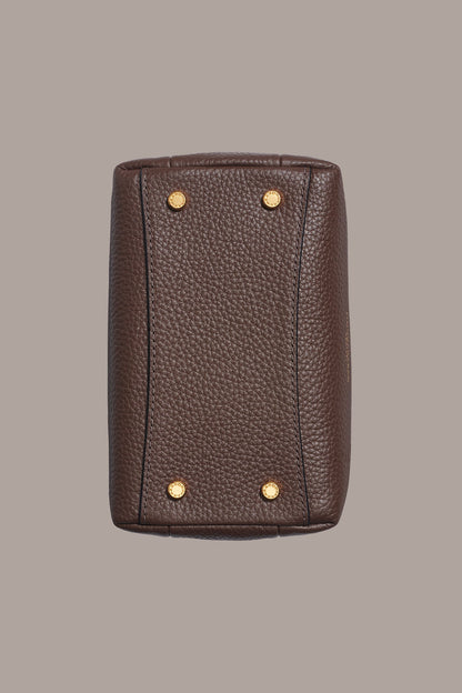 AMAGANSETT LEATHER MINI SATCHEL BAG - Umber