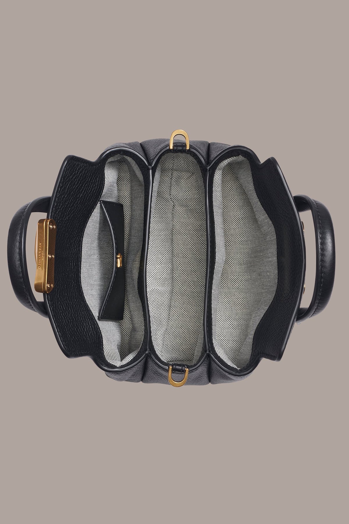 AMAGANSETT LEATHER MINI SATCHEL BAG - Black / Gold