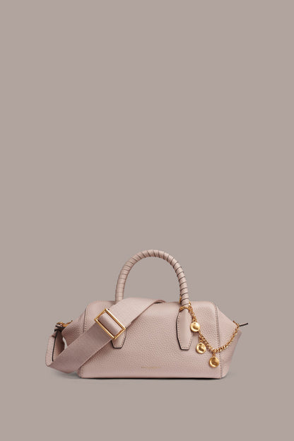 CHANTILLY LEATHER MINI SATCHEL BAG - Snow Petal