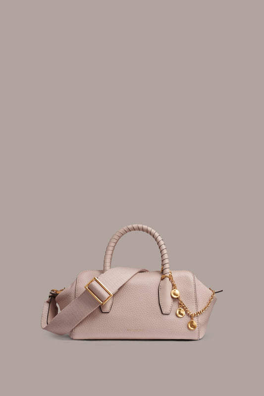 CHANTILLY LEATHER MINI SATCHEL BAG - Snow Petal